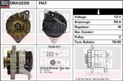 Remy DRA3250N - Генератор autospares.lv