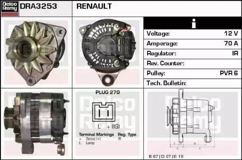 Remy DRA3253 - Генератор autospares.lv