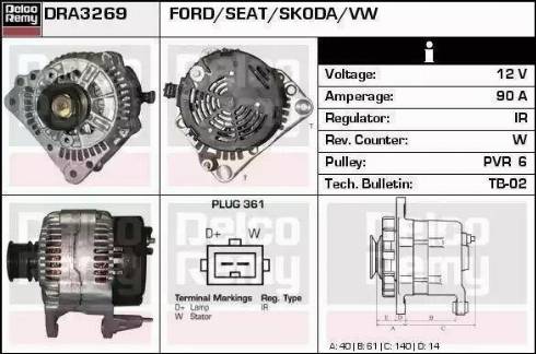 Remy DRA8950 - Генератор autospares.lv