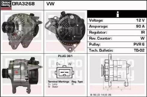 Remy DRA3268 - Генератор autospares.lv