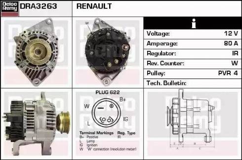 Remy DRA3263 - Генератор autospares.lv