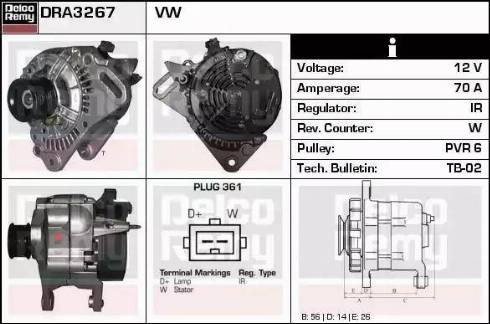 Remy DRA3267 - Генератор autospares.lv