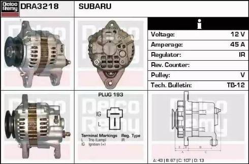 Remy DRA3218 - Генератор autospares.lv