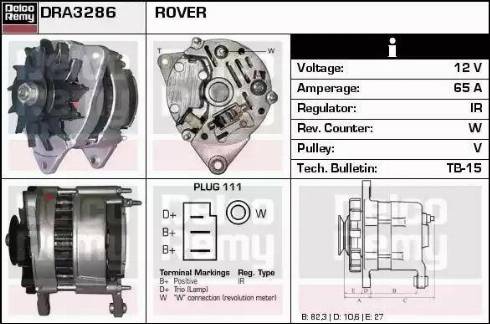 Remy DRA3286 - Генератор autospares.lv