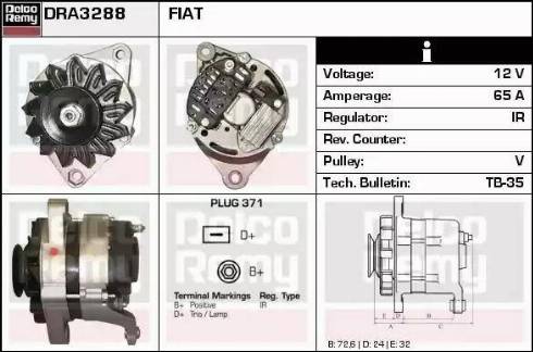 Remy DRA3288 - Генератор autospares.lv