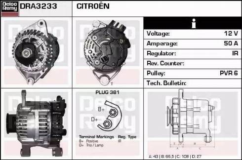 Remy DRA3233 - Генератор autospares.lv