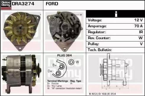 Remy DRA3274 - Генератор autospares.lv