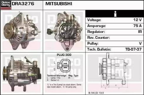 Remy DRA3276N - Генератор autospares.lv