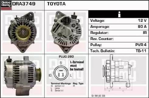 Remy DRA3749 - Генератор autospares.lv