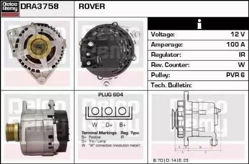 Remy DRA3758 - Генератор autospares.lv