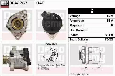 Remy DRA3767 - Генератор autospares.lv