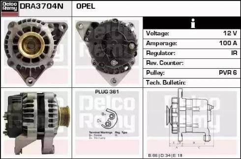 Remy DRA3704N - Генератор autospares.lv