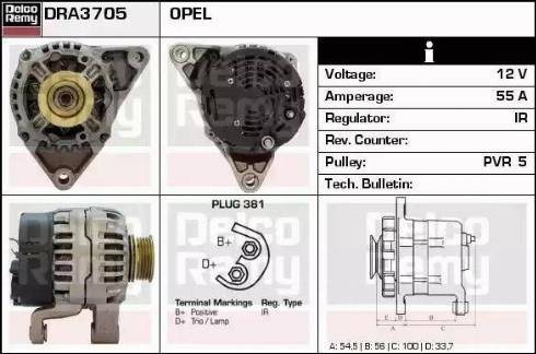 Remy DRA3705 - Генератор autospares.lv