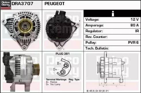 Remy DRA3707 - Генератор autospares.lv