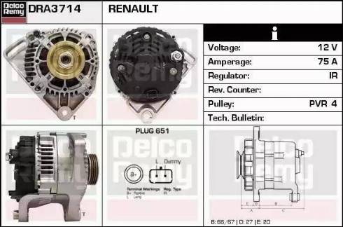 Remy DRA3714 - Генератор autospares.lv