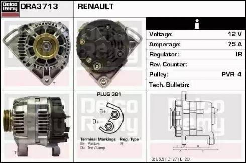 Remy DRA3713 - Генератор autospares.lv