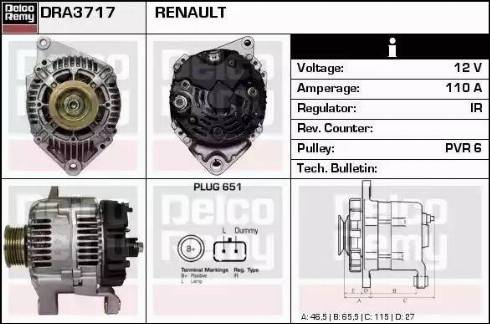 Remy DRA3717 - Генератор autospares.lv