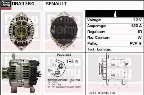 Remy DRA3784 - Генератор autospares.lv