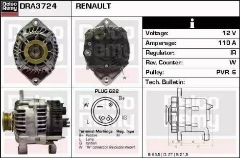 Remy DRA3724 - Генератор autospares.lv