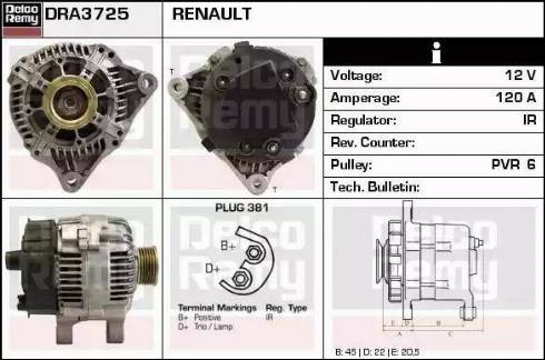 Remy DRA3725 - Генератор autospares.lv