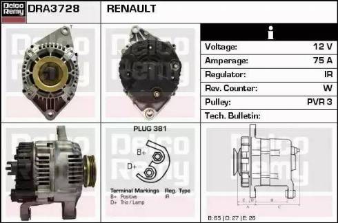 Remy DRA3728 - Генератор autospares.lv