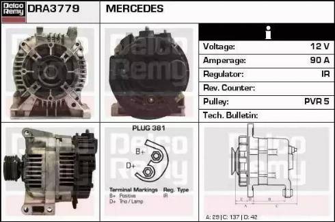 Remy DRA3779 - Генератор autospares.lv