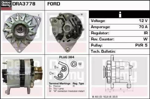 Remy DRA3778 - Генератор autospares.lv