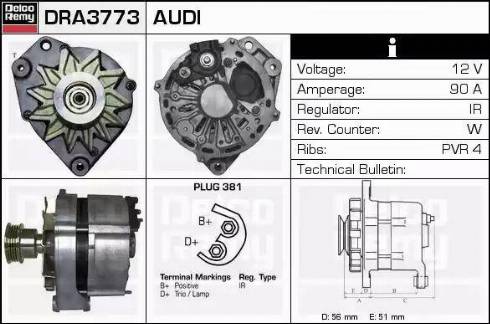 Remy DRA3773 - Генератор autospares.lv