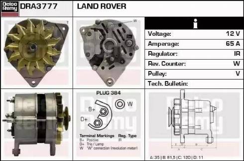 Remy DRA3777 - Генератор autospares.lv