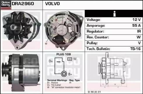 Remy DRA2960 - Генератор autospares.lv