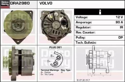 Remy DRA2980 - Генератор autospares.lv