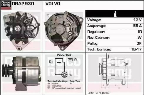 Remy DRA2930 - Генератор autospares.lv