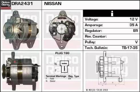 Remy DRA2431 - Генератор autospares.lv