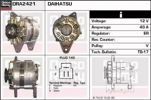 Remy DRA2421 - Генератор autospares.lv