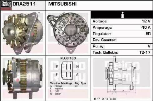 Remy DRA2511 - Генератор autospares.lv