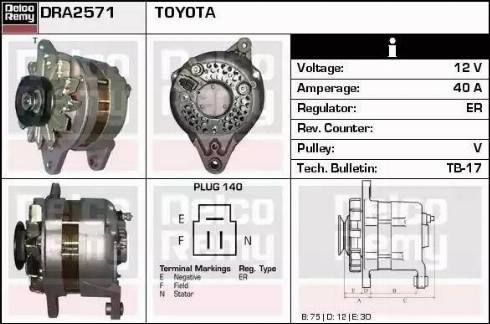 Remy DRA2571 - Генератор autospares.lv