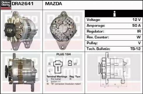 Remy DRA2641 - Генератор autospares.lv