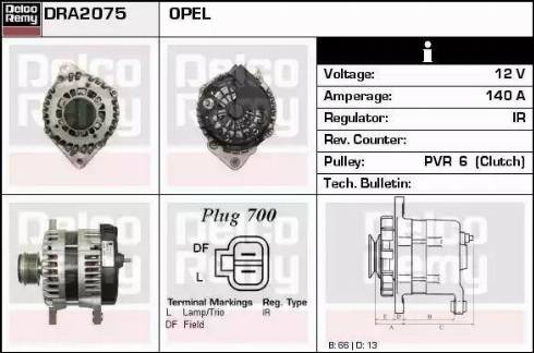 Remy DRA2075 - Генератор autospares.lv