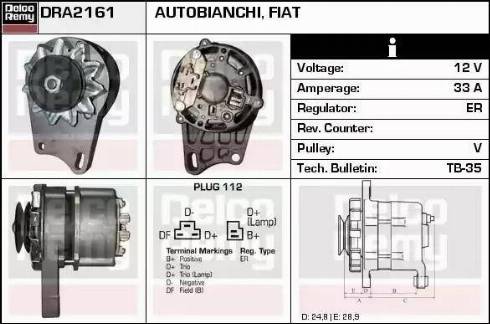 Remy DRA2161 - Генератор autospares.lv