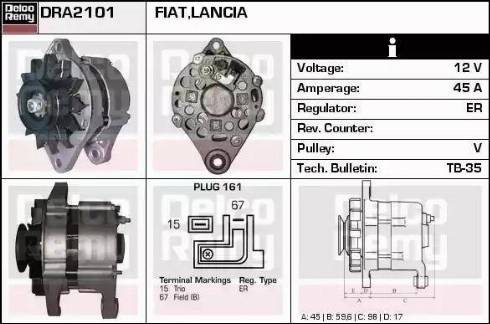 Remy DRA2101 - Генератор autospares.lv