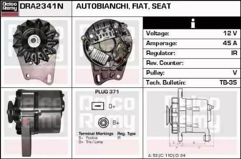 Remy DRA2341N - Генератор autospares.lv