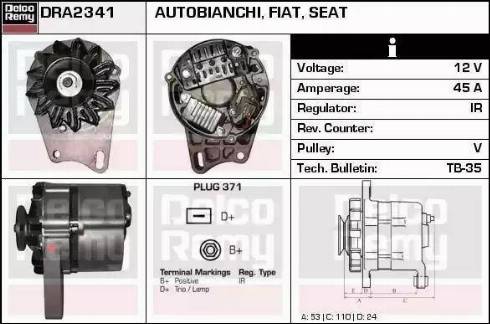 Remy DRA2341 - Генератор autospares.lv