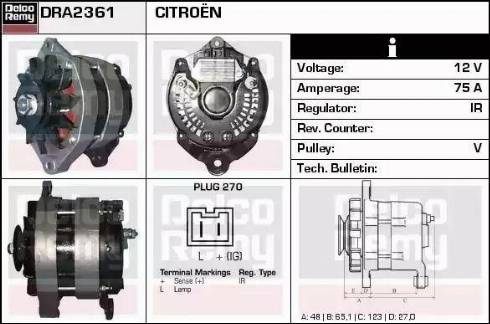 Remy DRA2361 - Генератор autospares.lv