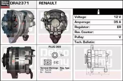 Remy DRA2371 - Генератор autospares.lv