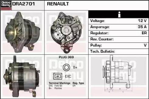 Remy DRA2701 - Генератор autospares.lv