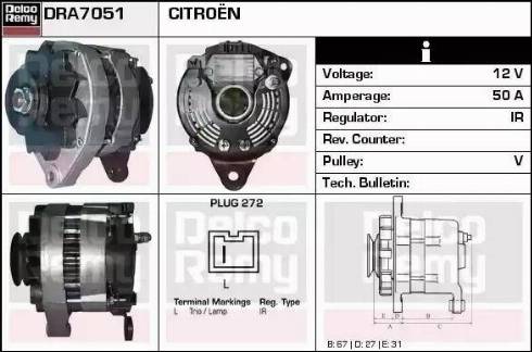 Remy DRA7051 - Генератор autospares.lv