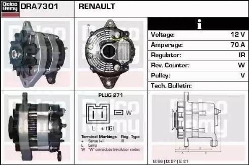 Remy DRA7301 - Генератор autospares.lv