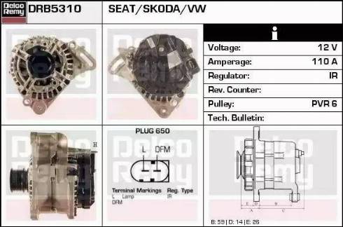 Remy DRB5310 - Генератор autospares.lv