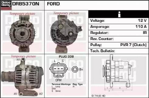 Remy DRB5370N - Генератор autospares.lv