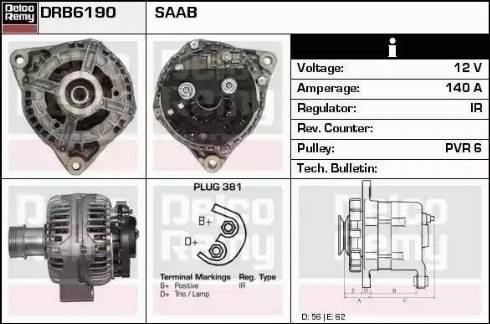 Remy DRB6190 - Генератор autospares.lv